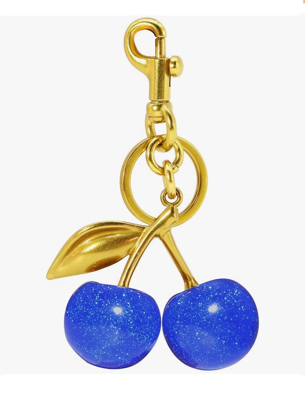 Cherry Blue Gold Bag Charm